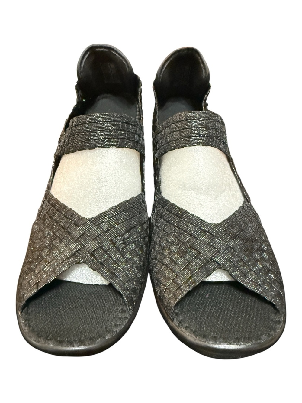 Bernie Mev Black Woven Wedge Sandals Women’s EU 41 US 10 NWOB